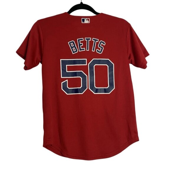 MLB Merchandise Boston Red Sox Mookie Betts Red Youth Baseball Jersey Sz Medium - Picture 1 of 5